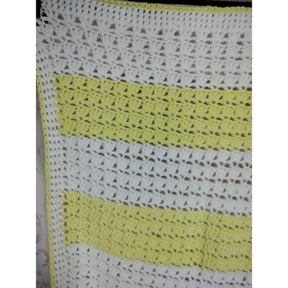 Handmade Knitted/Crocheted Striped Baby Blanket - Picture 2 of 12